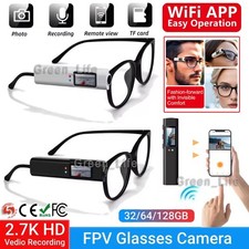 2.7K WIFI HD Glasses Action Camera Mini Body Sports Camera Wearable Vlogging DVR