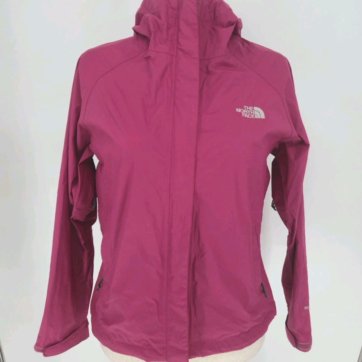 The North Face HyVent DT Jacket Hot Pink Full Zip Hooded Rain Coat 