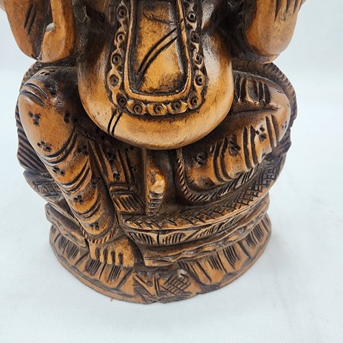 Vintage Rare Hand Carved Wood Worship Hindu God Ganesha Figure Deity Statue - Picture 3 of 10