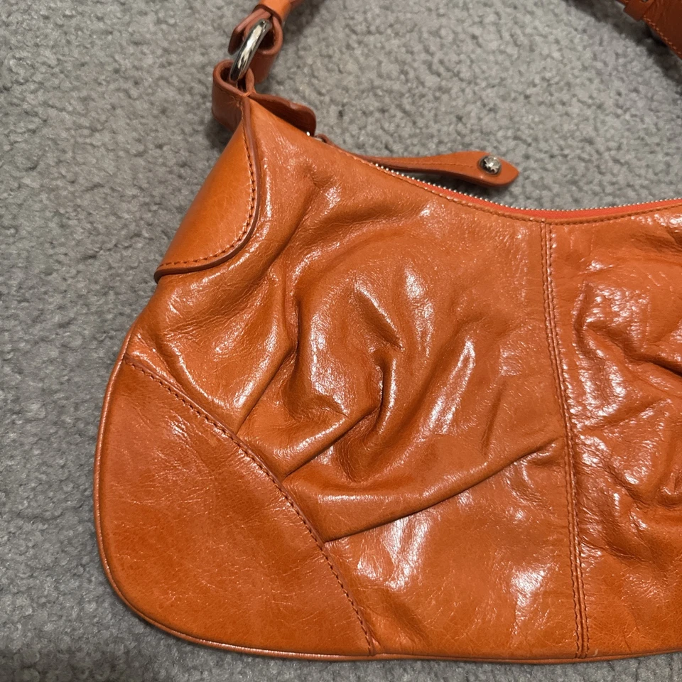 Antiguo bolso de hombro de cuero naranja FRANCESCO BIASIA Foto 2 de 4