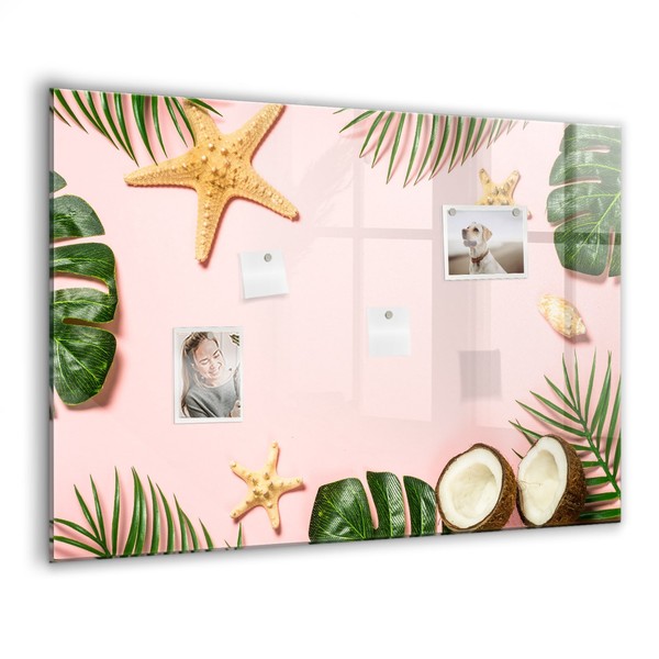 Glas Memoboard Komplett Mit Schwarzem Marker Schwamm Magneten Sommerstimmung-image