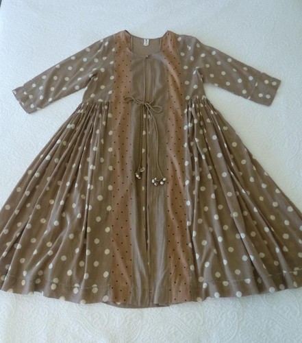 NEEM Indígena Textil Boho Lagenlook Borla Corbata Midi Plumero Abrigo Vestido M L Usado en Excelente Condición - Imagen 5 de 19