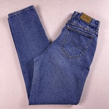 Vtg 90s Lee Jeans Womens 10L Blue High Rise Tapered Denim Made USA