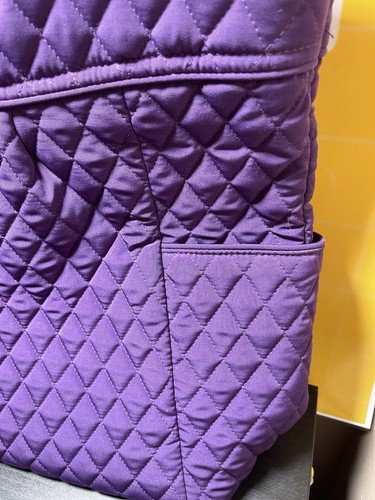 Vera Bradley Get Going Tote Large Bag Elderberry Purple Microfiber & Zip - Picture 5 of 10