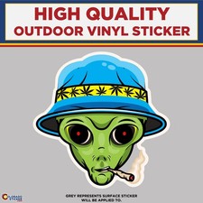Smoking Alien High Quality Vinyl Stickers Smoking Alien High Quality Vinyl Stickers