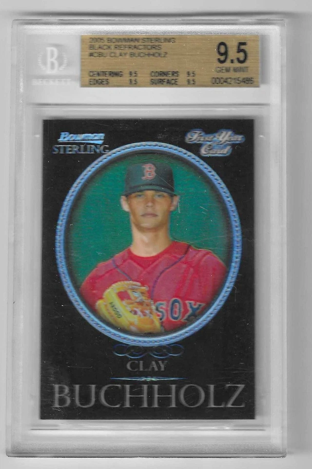 Bowman Sterling Black Refractor Clay Buchholz 2005 13/25 BGS 9,5 Quad Red Sox Foto 2 de 4