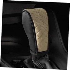 Leather Car Gear Shift Cover, Shift Knob Cover, Automotive Black beige