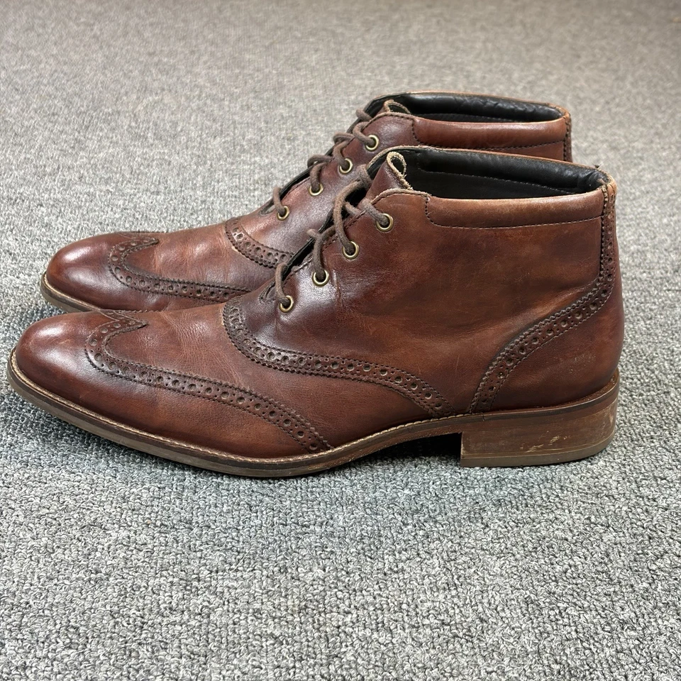 Cole Haan Liam Chukka II Men 10.5 Wingtip Leather Ankle Boots Brogue Lace C11053 - Image 3 of 4