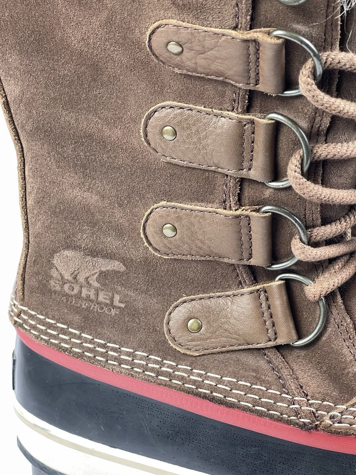 Botas Sorel Joan of Arctic para mujer 10 botas de nieve aisladas de cuero sintético de piel negra Foto 2 de 4