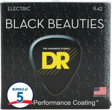 DR Strings BKE-9 Black Beauties K3 Coated Electric Guitar Strings - .009-.042
