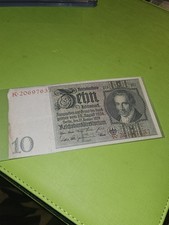 Germany 10 Reichsmark Banknote 1929 Serial K20697637 Circulated Uncertified