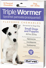 12-Pack Triple Wormer Tablets for Puppies and Small Dogs