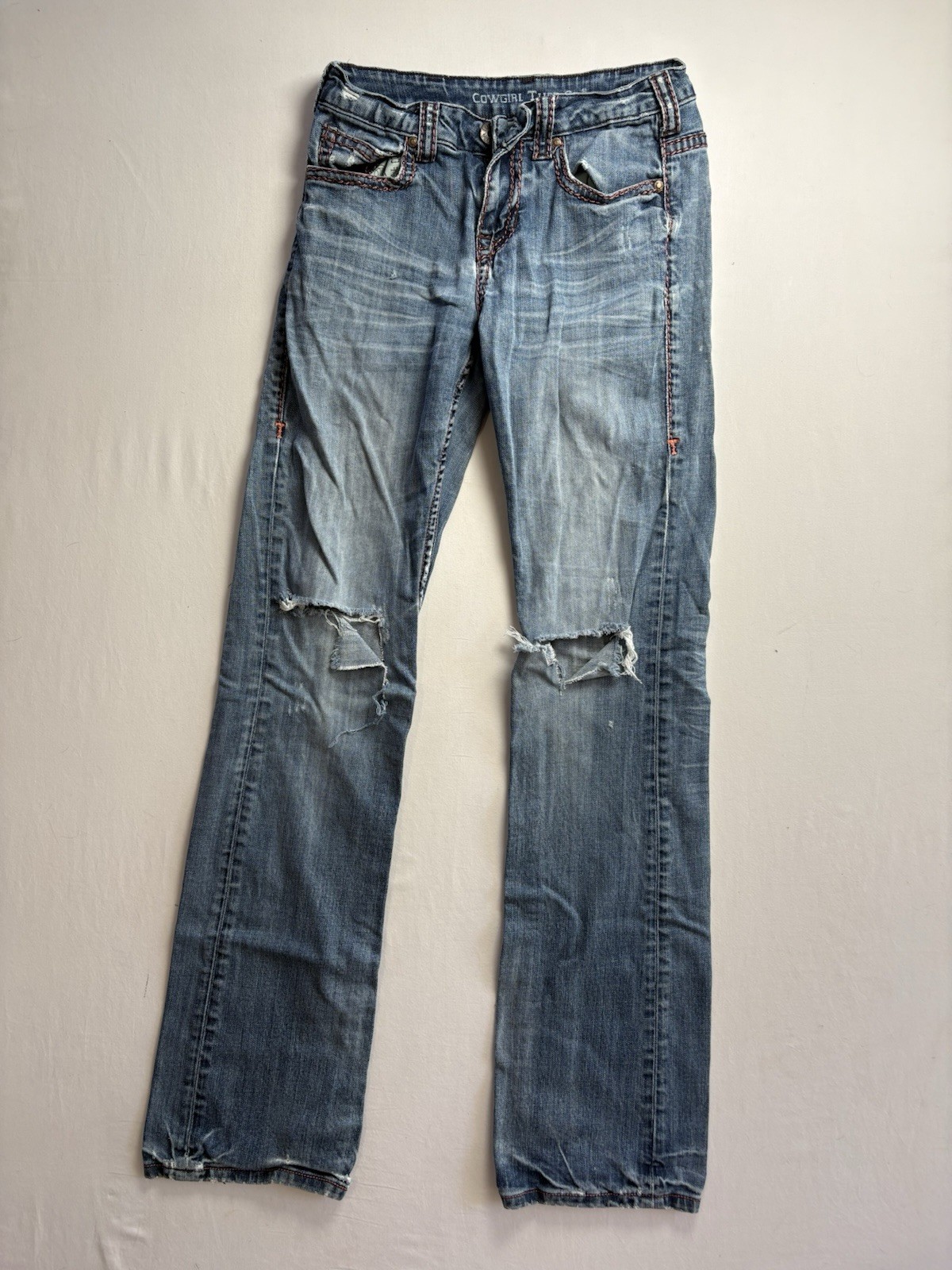 Cowgirl Tuff Co Pathfinder Bootcut Jeans Womens 26x37 Rodeo Ranch Wear Distress