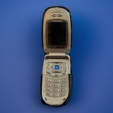 Samsung SCH-A650 Silver  Verizon  Cellular Flip Phone W Case Untested As Is