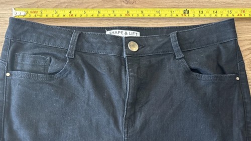 Pantalones de mezclilla negros Dorothy Perkins para mujer con forma y elevación. - Talla 14R - Imagen 11 de 14