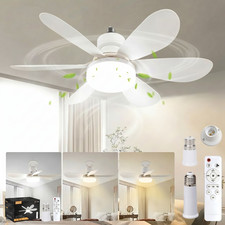 52cm Socket Ceiling Fans with Lights and Remote E27/B22 Socket   for Bedroom UK