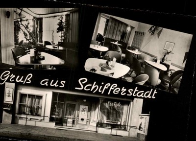 Gruss aus SCHIFFERSTADT GERMANY Restaurant Diner Multi-View RPPC