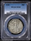 1938 50C Walking Liberty Half Dollar PCGS VF 35