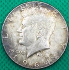1964 Kennedy Silver Half Dollar Toned- 90% Silver(127c)