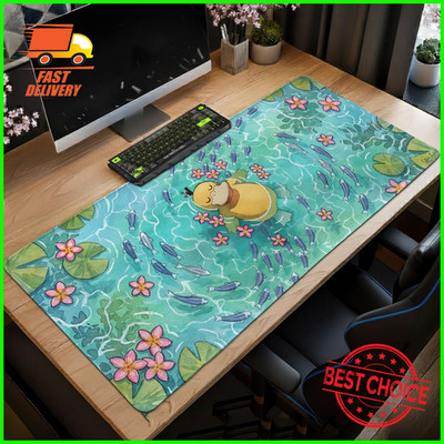 Psyduck Water Lily Mouse Pad Pokemon Gaming Desk Mat Gift BP78MP