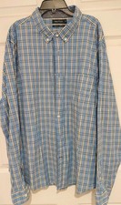 Nautica Men's Button Up Shirt Size XXL Long Sleeve Slim Fit Stretch EUC Summer