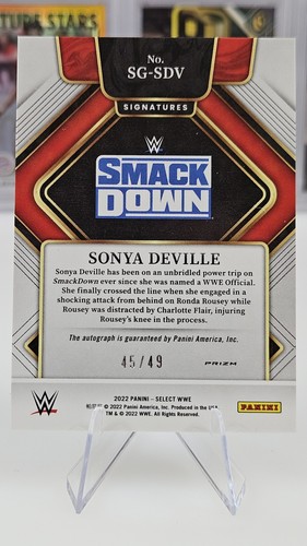 2022 Sonya Deville Select WWE Signatures Blue Prizm Auto /49《Slab Ready》🔥 - Bild 2 von 4
