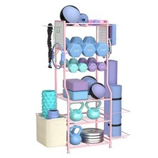 Dumbbell Rack, Home Gym Storage for Kettlebells, Yoga Mat & Strength Training...