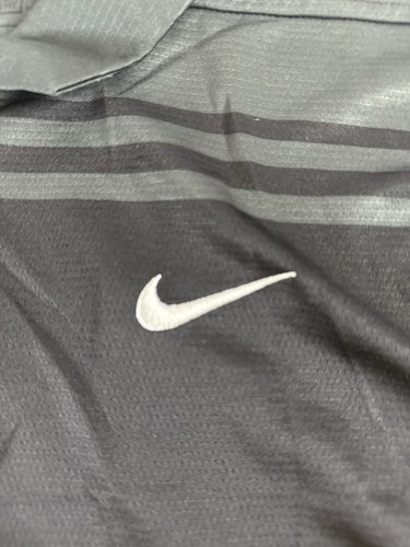 NIKE Mens Polo Shirt Size L Black/Gray Polo Dri-Fit Breathable Lightweight - Picture 6 of 9