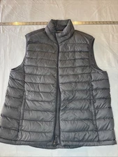 Red Head Brand Co Puffer Vest Large Duck Down Gray Quilted Nylon Zip | XL