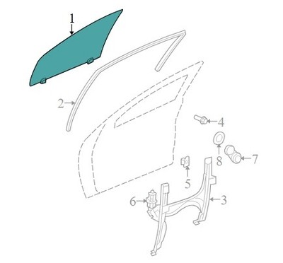 DD11108GTN (4) 2008 Dodge Caliber Passenger Right Front Door Glass, Window