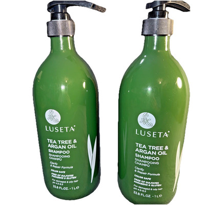 LUSETA ~ TEA TREE & ARGAN OIL SHAMPOO ~ Clarify Repair Formula 33.8 fl oz 2 Pack