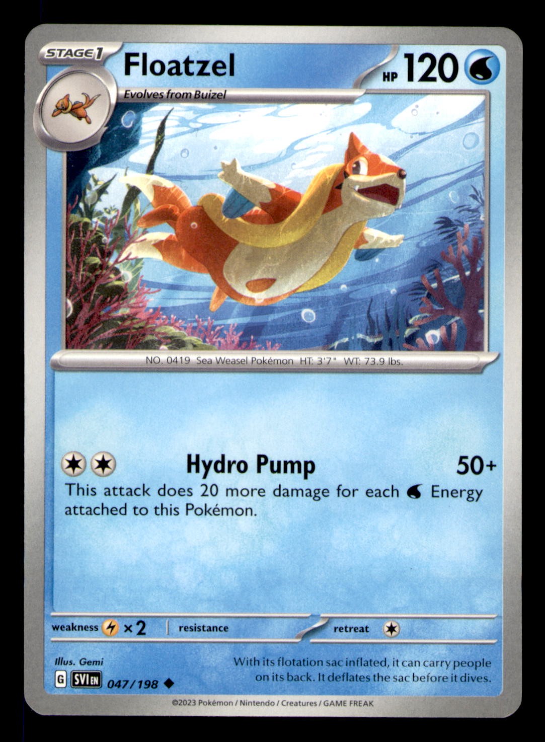 Floatzel Uncommon SV01: Scarlet & Violet Base Set 047/198 NM