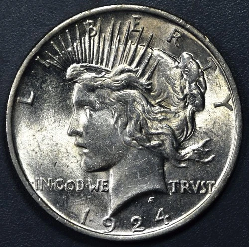 1924 $1 PEACE SILVER DOLLAR KM# 150 Grade:  Choice BU A6049