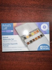 NEW Artist's Loft Portrait 12 Watercolor Half Pan Set w/ Metal tin  Pallete