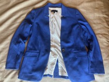 Talbots Petite Women's Blue Lined One-Button Blazer Jacket w/ Pockets, 4P