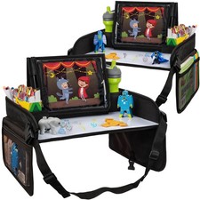 Lusso Gear Kids Lap Desk Tray 2 Pack Car Seat Travel Tablet Holder Black US