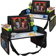Lusso Gear Kids Lap Desk Tray 2 Pack Car Seat Travel Tablet Holder Black US