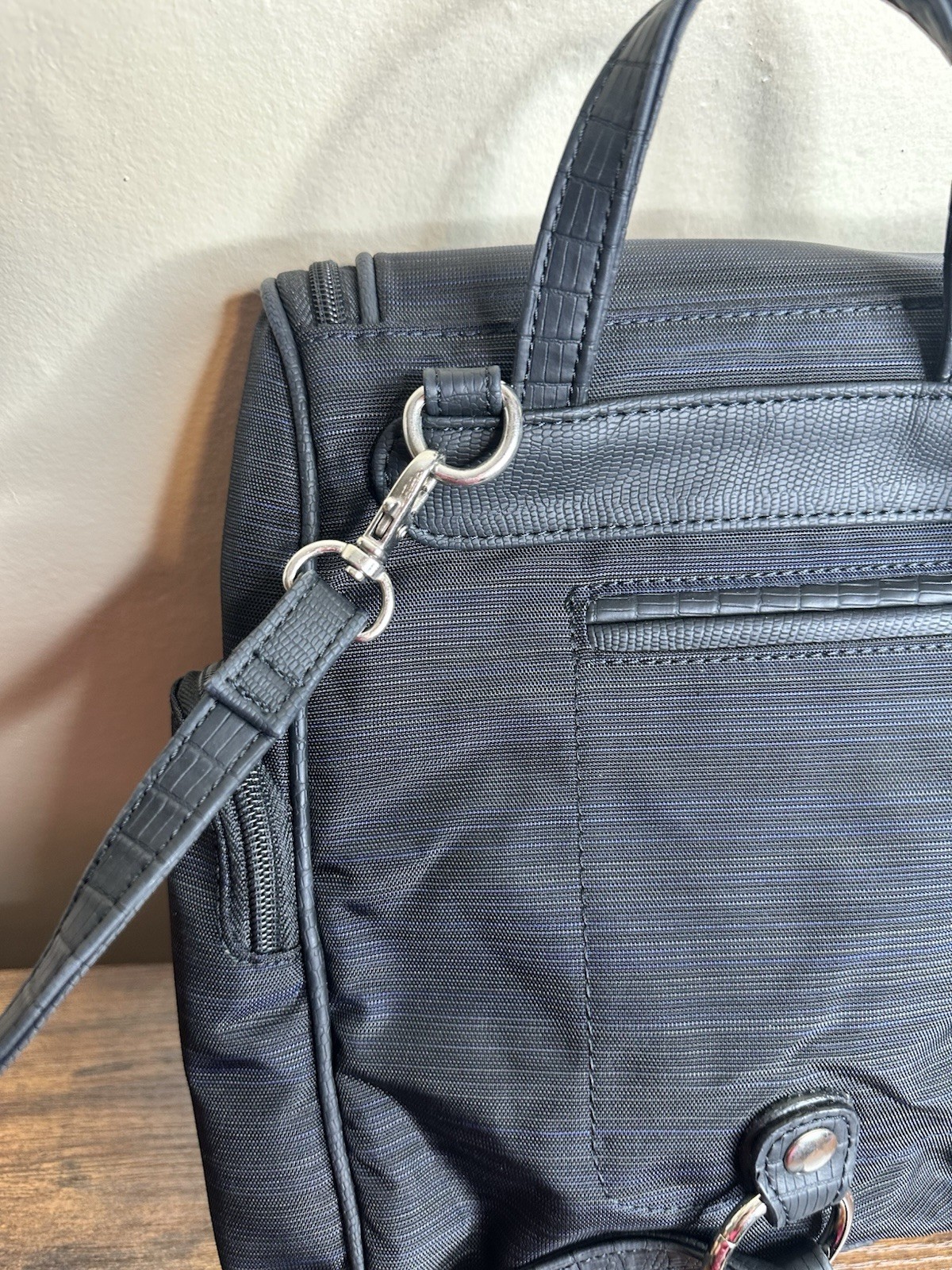 MultiSac Adele Black Small Backpack Bag Faux Leat… - image 7