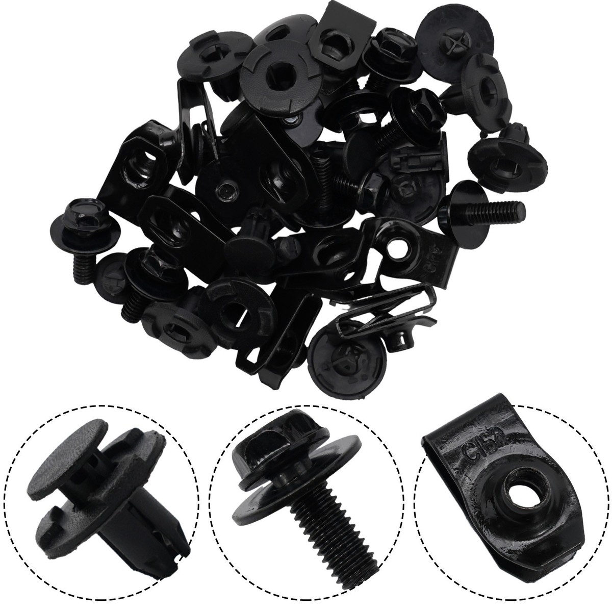 MCOE Undertray Clips Kit For Nissan Qashqai - 10 Clips, 10 Bolts, 10 Clamps - Front Under Engine Shield