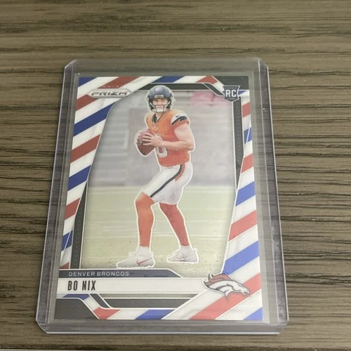 2024 Panini Prizm - Rookies Bo Nix #309 Red White & Blue Prizm (RC)