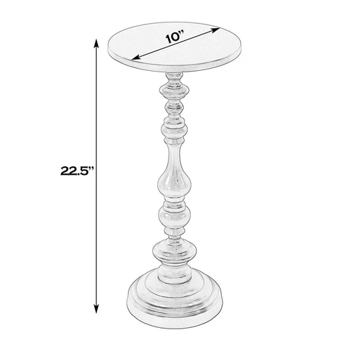 Butler Specialty Company Mario 10 in. W Round Metal Pedestal End Table - Gold - Picture 4 of 4