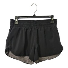 Lululemon Tracker Style Reversible Running Shorts Size 6 Black Gray Athletic