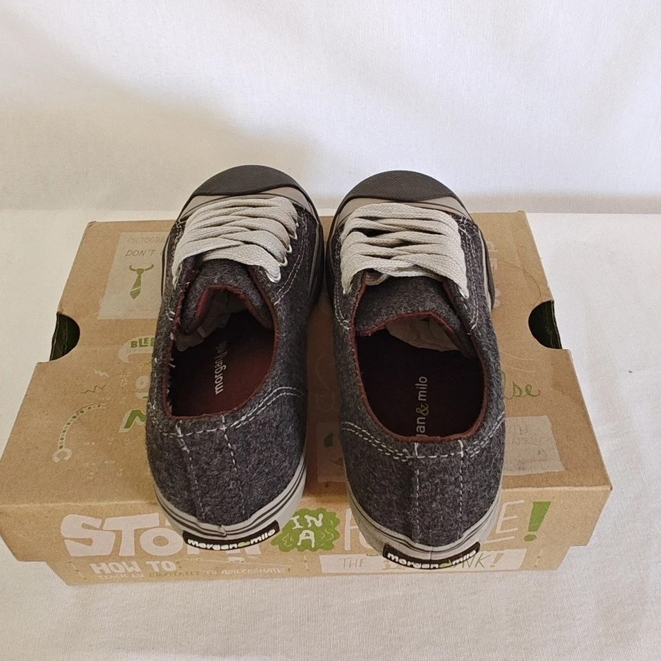 Morgan & Milo Tanner Wooly Sneaker Kids Size 11.5 Gray Lace Up Casual Unisex - Image 3 of 4