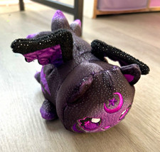 Glitter Purple  Black Unicorn Plush Stuffed Animal, Washable, 6-14 in