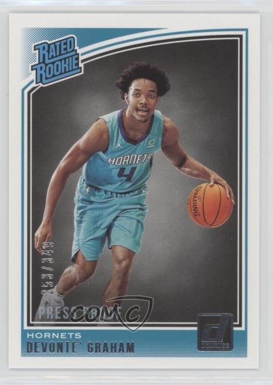 2018 Donruss Rated Rookies Press Proof Silver /349 Devonte' Graham Rookie RC r0j