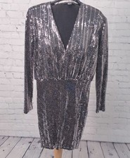 Women’s Silver Sequin Dress Size 8 Primark Party/Cocktail Occasion