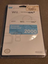 NINTENDO Wii 2000 POINTS CARD COLLECTORS PIECE NEW SEALED