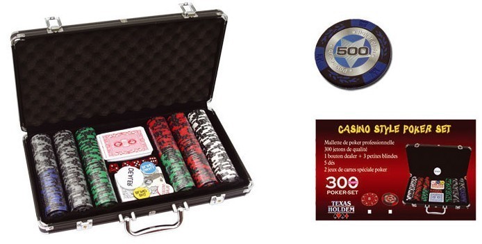 Mallette de poker 300 jetons Crown design élégant avec coffret bois