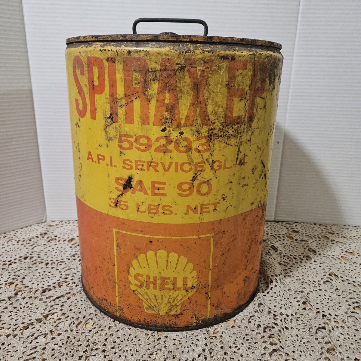 Vintage SPIRAX EP SHELL OIL Drum 59203 SAE 90 Empty - Gas Station