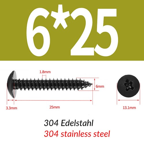Black A2 Stainless Steel Phillips (Pozi-Pili) Pan Head Self Tapping Screws M3-M6 - Picture 52 of 58